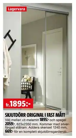 Bauhaus SKJUTDÖRR ORIGINAL I FAST MÅTT erbjuda