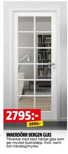Bauhaus INNERDÖRR BERGEN GLAS, SEK 2795 erbjuda