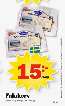 Pekås Falukorv, SEK 15 erbjuda