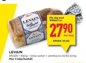 Willys LEVAIN, Medlemspris erbjuda