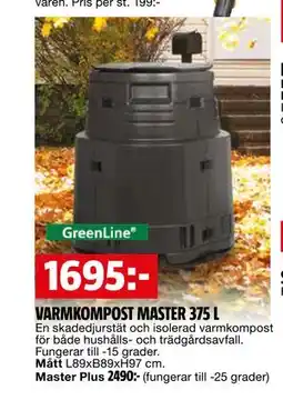 Bauhaus VARMKOMPOST MASTER 375 L, SEK 1695 erbjuda