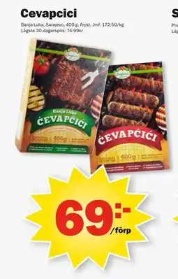Pekås Cevapcici, SEK 69 erbjuda
