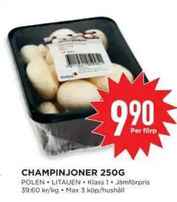 Willys CHAMPINJONER 250G, SEK 9.9 erbjuda