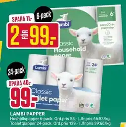 ÖoB LAMBI PAPPER, SEK 99 erbjuda