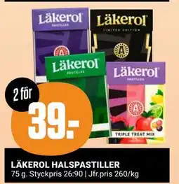 ÖoB LÄKEROL HALSPASTILLER, Medlemspris erbjuda