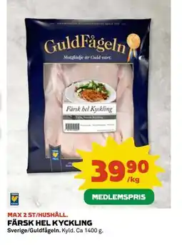 Coop Daglivs FÄRSK HEL KYCKLING, Medlemspris erbjuda