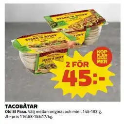 Coop Daglivs TACOBÅTAR, SEK 45 erbjuda