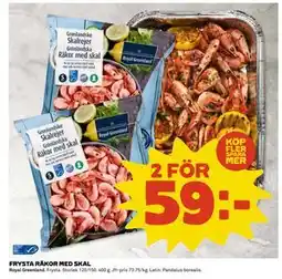 Coop Daglivs FRYSTA RÄKOR MED SKAL, SEK 59 erbjuda
