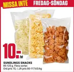 ÖoB SUNDLINGS SNACKS, SEK 10 erbjuda