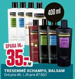 ÖoB TRESEMMÉ SCHAMPO, BALSAM, SEK 35 erbjuda