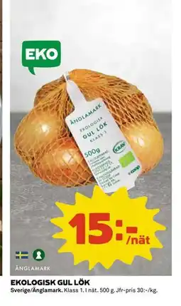Coop Daglivs EKOLOGISK GUL LÖK, SEK 15 erbjuda