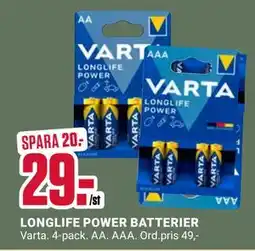 ÖoB LONGLIFE POWER BATTERIER, SEK 29 erbjuda