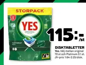 Coop Daglivs DISKTABLETTER, SEK 115 erbjuda