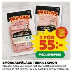 Coop Daglivs SMÖRGÅSPÅLÄGG TUNNA SKIVOR, Medlemspris erbjuda