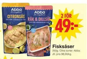 Matöppet Fisksåser, SEK 49 erbjuda