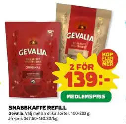 Coop Daglivs SNABBKAFFE REFILL, Medlemspris erbjuda