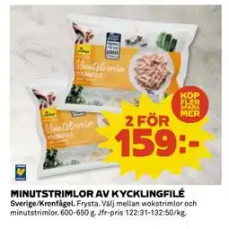 Coop Daglivs MINUTSTRIMLOR AV KYCKLINGFILÉ, SEK 159 erbjuda