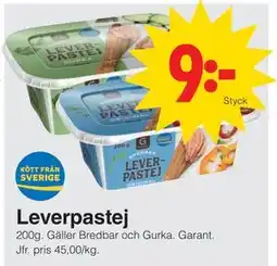 Matöppet Leverpastej, SEK 9 erbjuda