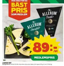 Coop Daglivs LAGRAD OST, Medlemspris erbjuda