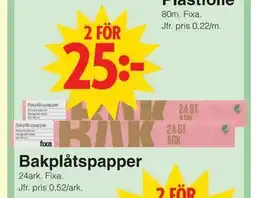 Matöppet Bakplåtspapper, SEK 25 erbjuda