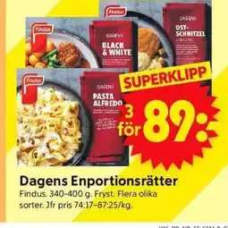 ICA Supermarket FINDUS Dagens Enportionsrätter erbjuda