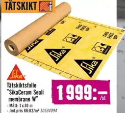 Hornbach Tätskiktsfolie SikaCeram Seali membrane W erbjuda