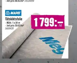 Hornbach MAPEI Tätskiktsfolie erbjuda
