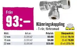 Hornbach Klämringskoppling T-rör, förkromad erbjuda