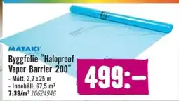 Hornbach MATAKI Byggfolie Haloproof Vapor Barrier 200 erbjuda