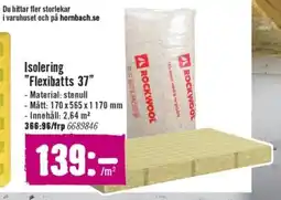 Hornbach Isolering Flexibatts 37 erbjuda