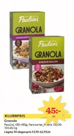 Hemköp Granola erbjuda
