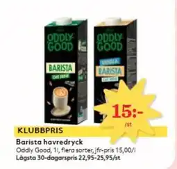 Hemköp ODDLY GOOD Barista havredryck erbjuda