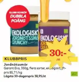 Hemköp GARANT EKO Jordnötssmör erbjuda