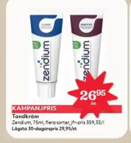 Hemköp ZENDIUM Tandkräm erbjuda