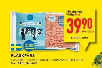 Willys Fläskfärs erbjuda