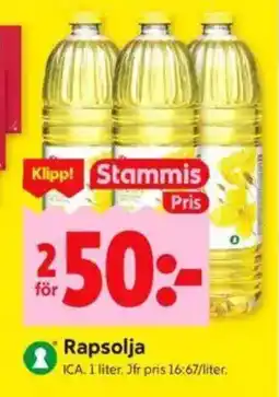 ICA Kvantum ICA Rapsolja erbjuda
