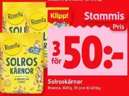 ICA Kvantum RISENTA Solroskärnor erbjuda