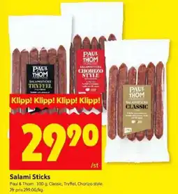 ICA Kvantum PAUL & THOM Salami sticks erbjuda