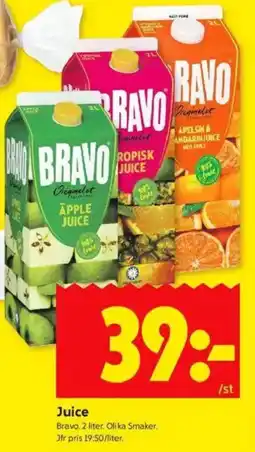 ICA Kvantum BRAVO Juice erbjuda