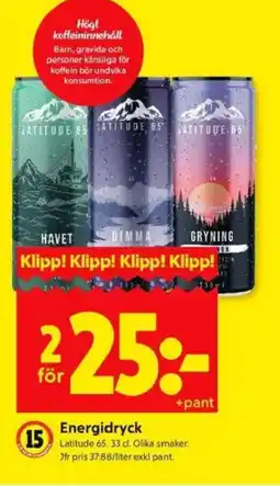 ICA Kvantum LATITUDE Energidryck erbjuda