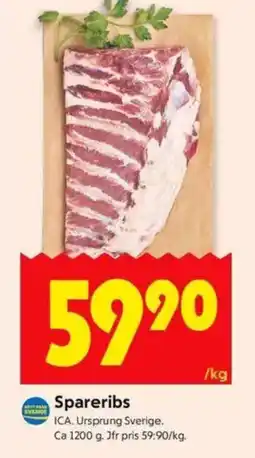 ICA Kvantum Spareribs erbjuda