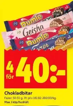 ICA Kvantum FAZER Chokladbitar erbjuda