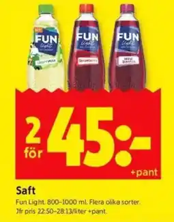 ICA Kvantum FUN LIGHT Saft erbjuda