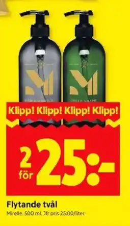 ICA Kvantum MIRELLE Flytande tvål erbjuda