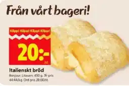 ICA Kvantum Italienskt bröd erbjuda