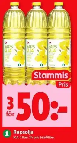 ICA Kvantum ICA Rapsolja erbjuda