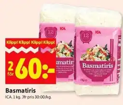 ICA Kvantum ICA Basmatiris erbjuda