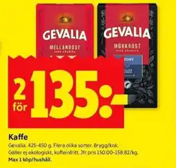 ICA Kvantum GEVALIA Kaffe erbjuda