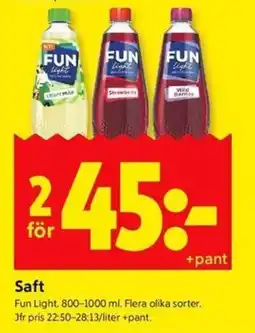 ICA Kvantum FUN LIGHT Saft erbjuda