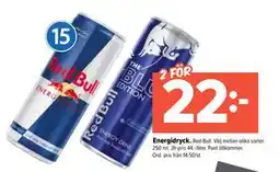 Coop Extra Energidryck., SEK 22 erbjuda